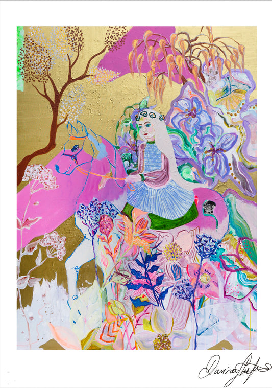 Signed Open Edition Print - Woman on a Horse