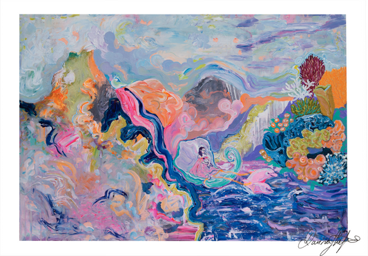 Signed Open Edition Print - The Little Queen and her Pink Dolphins