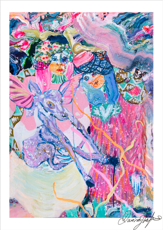 Signed Open Edition Print - Two Sisters with a Lamb