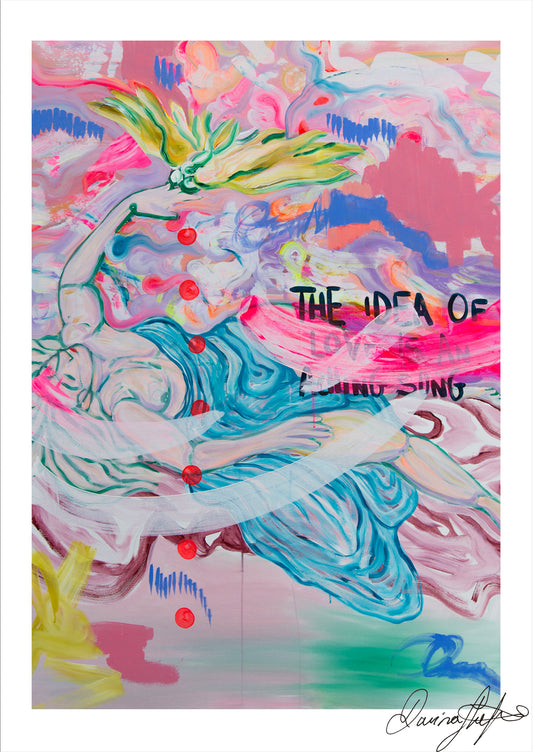 Signed Open Edition Print - Woman in her Bed with Yellow Bird