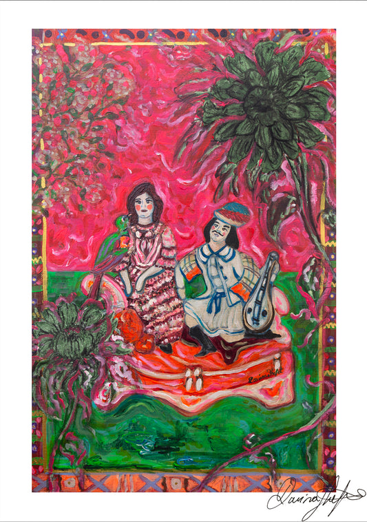 Signed Open Edition Print - Staffordshire Couple Under the Sunflowers